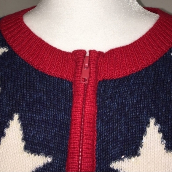 Tiara International Patriotic Zip Cardigan Sweater Women's Large L American Flag - Picture 6 of 9